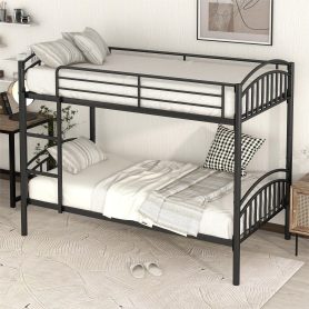 Twin Over Twin Metal Bunk Bed, Divided Into Two Beds
