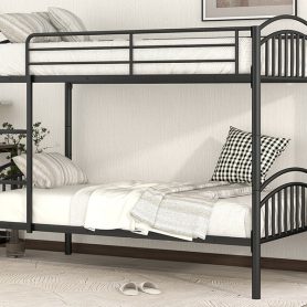 Twin Over Twin Metal Bunk Bed, Divided Into Two Beds