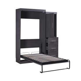 Twin Size Murphybed With Wardrobe, Drawers and Storage Bed