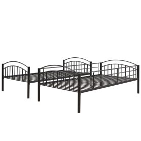 Twin Over Twin Metal Bunk Bed, Divided Into Two Beds