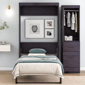 Twin Size Murphybed With Wardrobe, Drawers and Storage Bed
