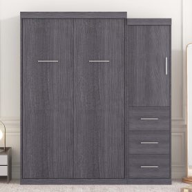 Twin Size Murphybed With Wardrobe, Drawers and Storage Bed