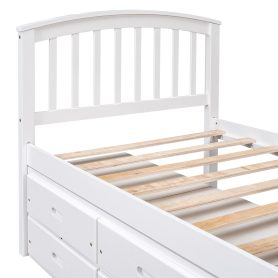Twin Size Platform Storage Bed with 6 Drawers
