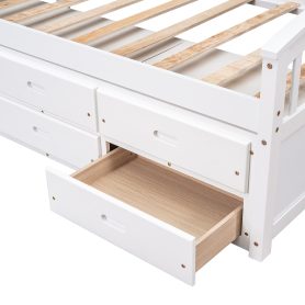 Twin Size Platform Storage Bed with 6 Drawers