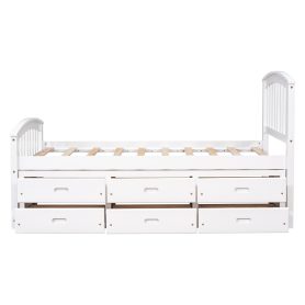 Twin Size Platform Storage Bed with 6 Drawers