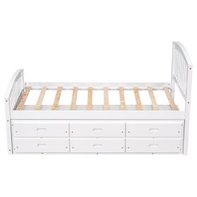 Twin Size Platform Storage Bed with 6 Drawers