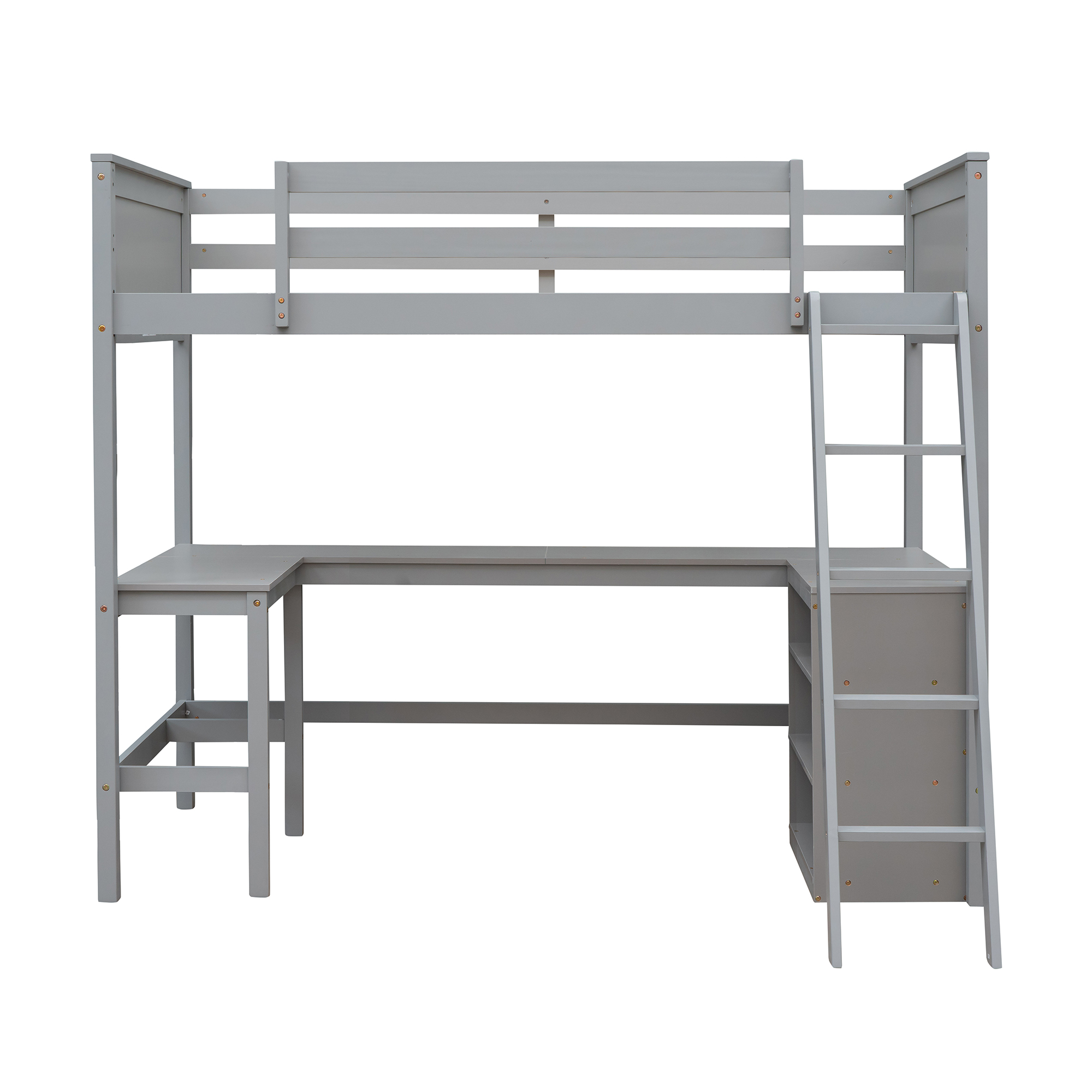 Wood Twin Size Loft Bed With Shelves And Desk 11 Wood Twin Size Loft Bed With Shelves And Desk