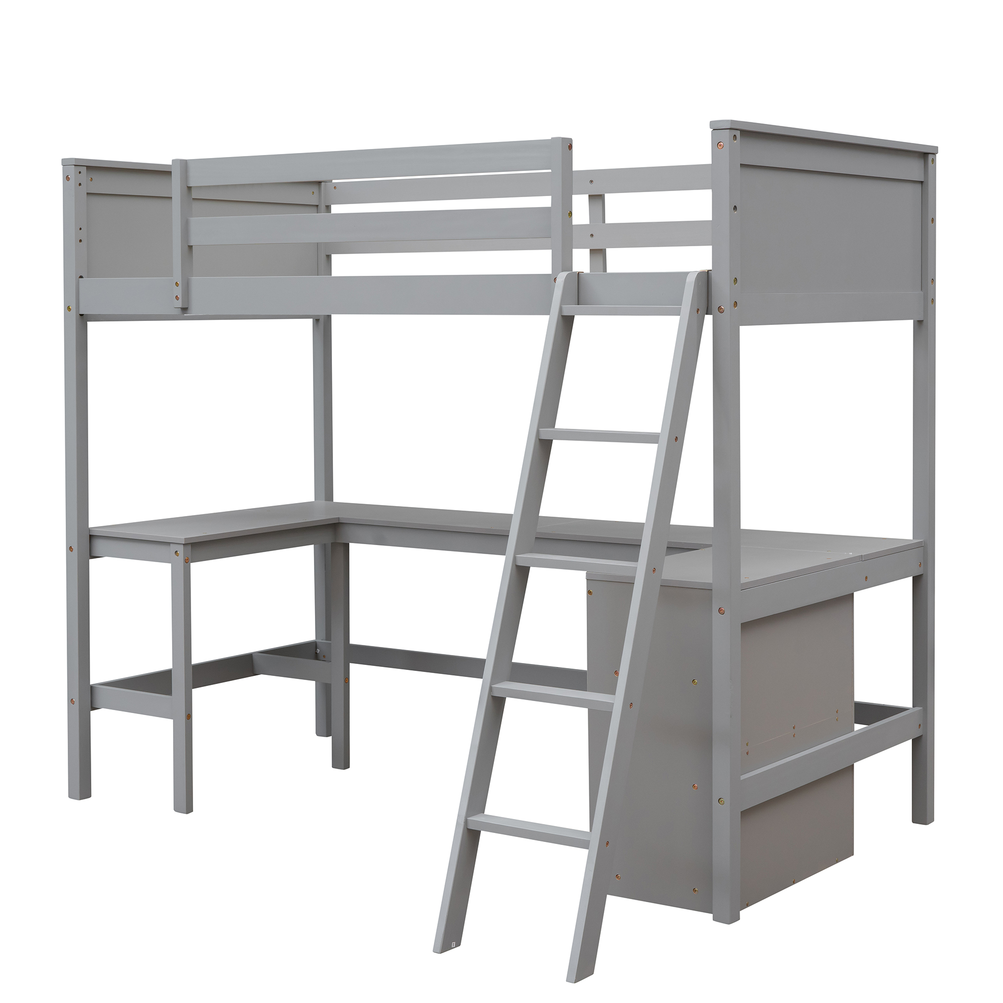 Wood Twin Size Loft Bed With Shelves And Desk 8 Wood Twin Size Loft Bed With Shelves And Desk