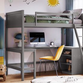 Wood Twin Size Loft Bed With Shelves And Desk 39 Wood Twin Size Loft Bed With Shelves And Desk