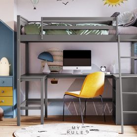 Wood Twin Size Loft Bed With Shelves And Desk 34 Wood Twin Size Loft Bed With Shelves And Desk