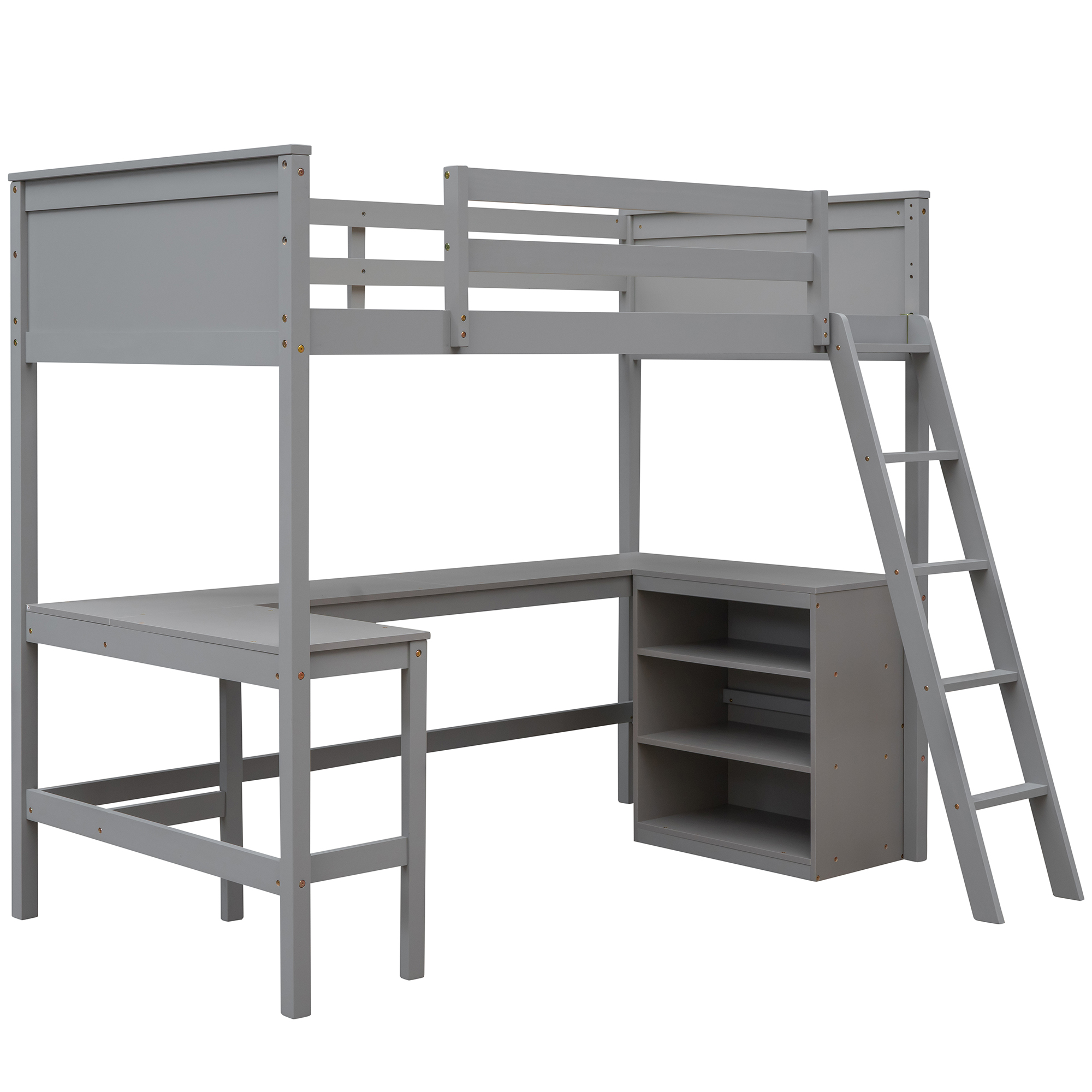 Wood Twin Size Loft Bed With Shelves And Desk 18 Wood Twin Size Loft Bed With Shelves And Desk