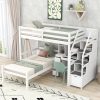 Twin Size Loft Bed with a Stand-alone Bed, Storage Staircase, Desk, Shelves and Drawers 1 Twin Size Loft Bed with a Stand-alone Bed, Storage Staircase, Desk, Shelves and Drawers