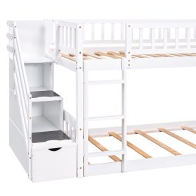 Stairway Twin Over Twin Bunk Bed With Two Drawers And Slide 31 Stairway Twin Over Twin Bunk Bed With Two Drawers And Slide