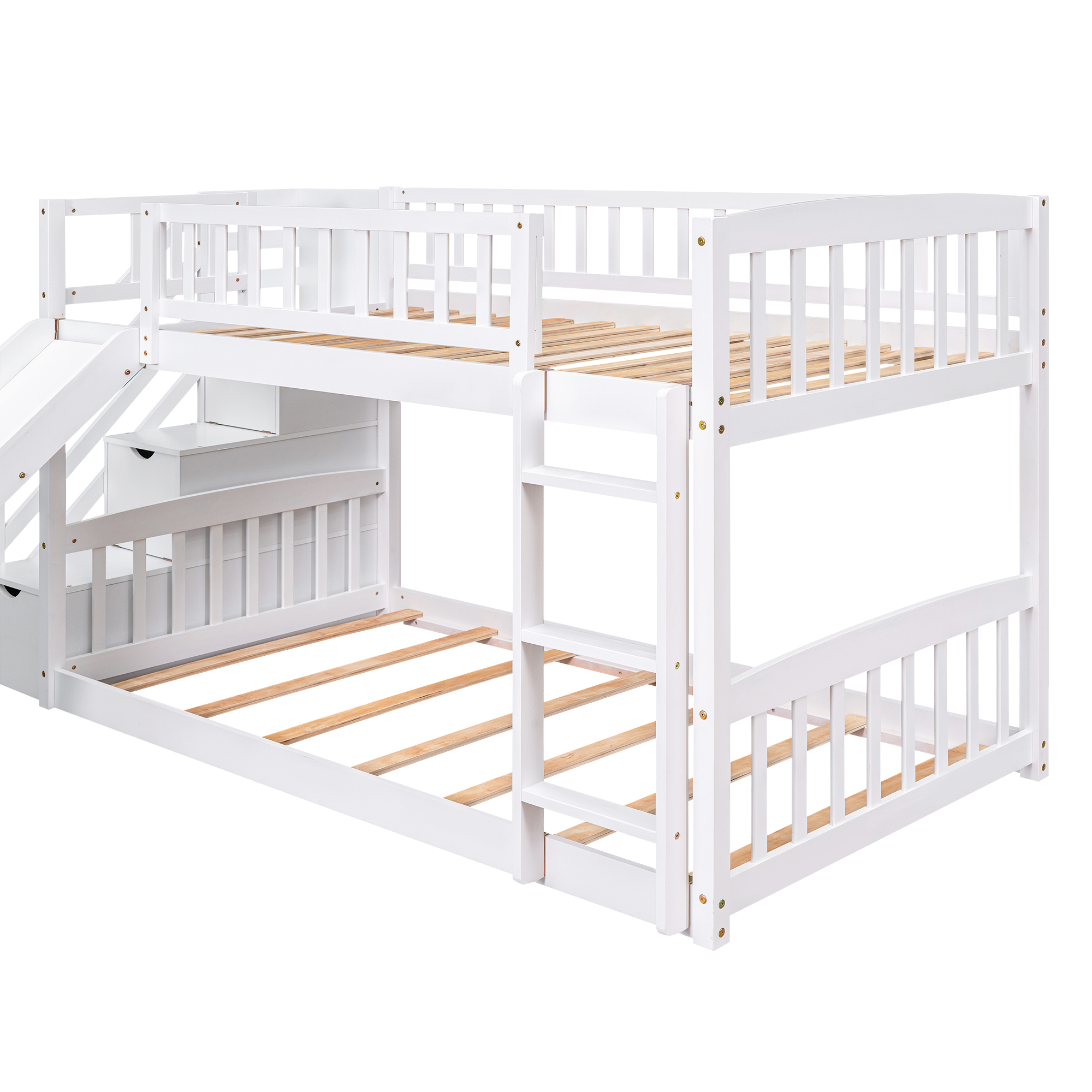 Stairway Twin Over Twin Bunk Bed With Two Drawers And Slide 13 Stairway Twin Over Twin Bunk Bed With Two Drawers And Slide