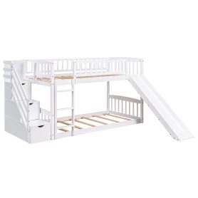 Stairway Twin Over Twin Bunk Bed With Two Drawers And Slide 24 Stairway Twin Over Twin Bunk Bed With Two Drawers And Slide