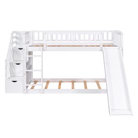 Stairway Twin Over Twin Bunk Bed With Two Drawers And Slide 25 Stairway Twin Over Twin Bunk Bed With Two Drawers And Slide