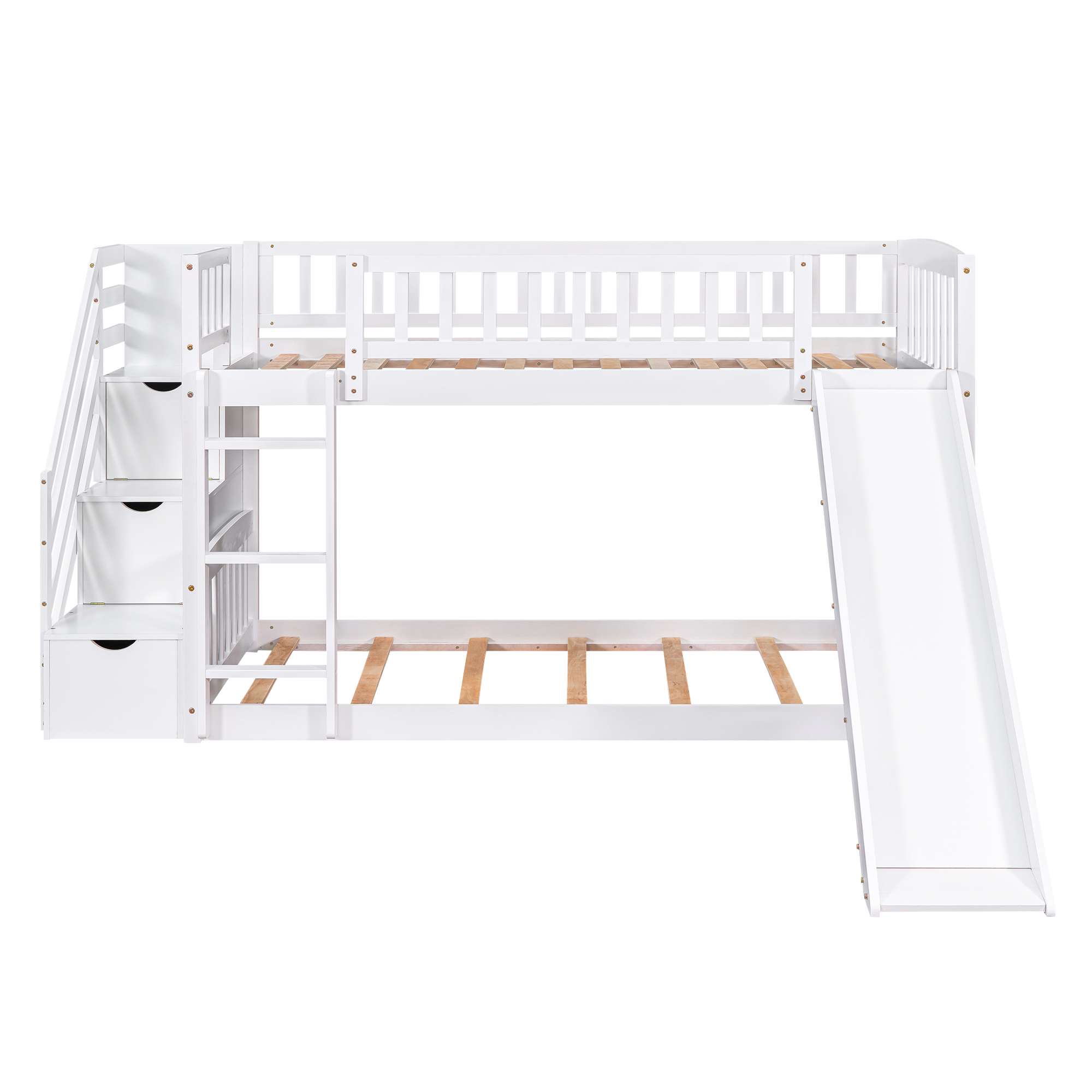 Stairway Twin Over Twin Bunk Bed With Two Drawers And Slide 10 Stairway Twin Over Twin Bunk Bed With Two Drawers And Slide