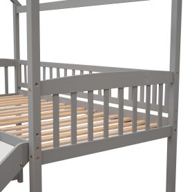 Twin Size House Loft Bed With Slide