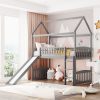 Twin Size House Loft Bed With Slide