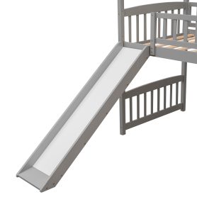 Twin Size House Loft Bed With Slide