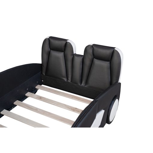 Race Car-Shaped Twin Size Platform Bed With Wheels