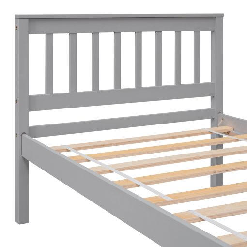 Twin Size Platform Bed With Headboard, Footboard and A Nightstand