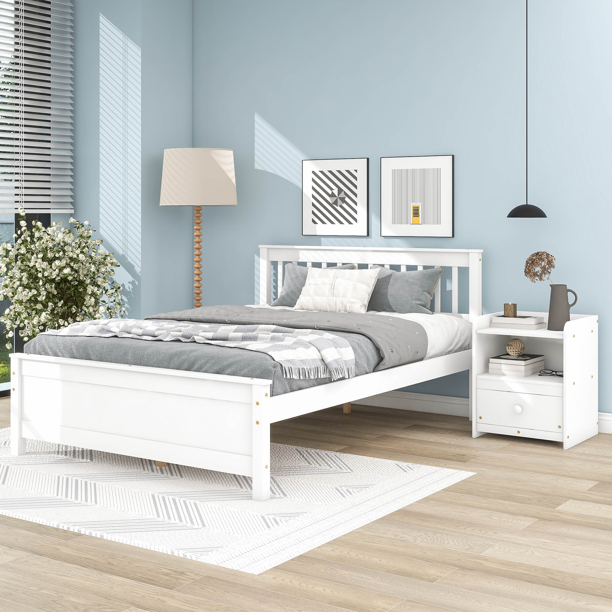 Assembly Instruction For W50459235 2 Full Size Platform Bed With Headboard, Footboard and A Nightstand