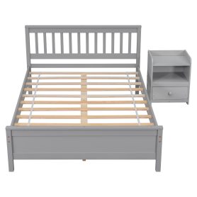 Full Size Platform Bed With Headboard, Footboard and A Nightstand 18 Full Size Platform Bed With Headboard, Footboard and A Nightstand