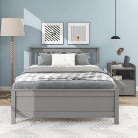Full Size Platform Bed With Headboard, Footboard and A Nightstand 13 Full Size Platform Bed With Headboard, Footboard and A Nightstand