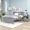 Full Size Platform Bed With Headboard, Footboard and A Nightstand