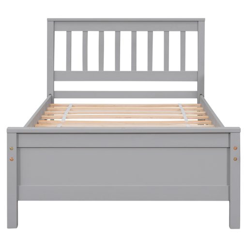 Twin Size Platform Bed With Headboard, Footboard and A Nightstand