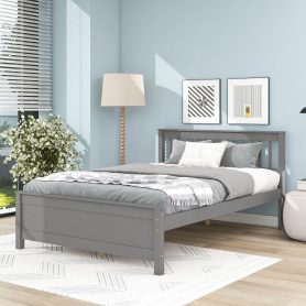 Full Size Platform Bed With Headboard, Footboard and A Nightstand