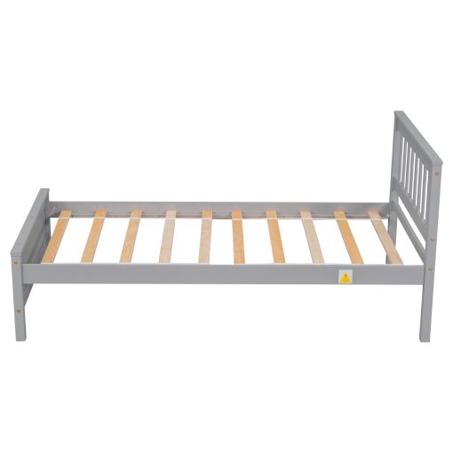 Twin Size Platform Bed With Headboard, Footboard and A Nightstand