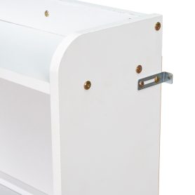 Wooden Full Daybed With Side Bookcase and Drawers