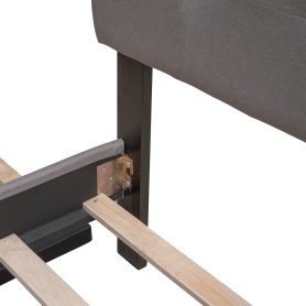 Queen Size Upholstered Platform Bed With 2 Drawers And 1 Twin Xl Trundle