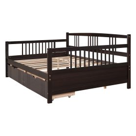 Wood Full Size Daybed With Two Drawers