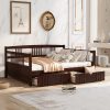 Wood Full Size Daybed With Two Drawers