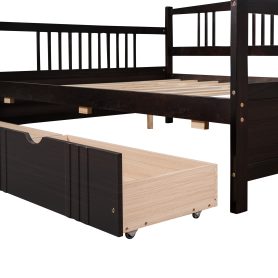 Wood Full Size Daybed With Two Drawers