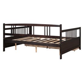 Wood Full Size Daybed With Two Drawers