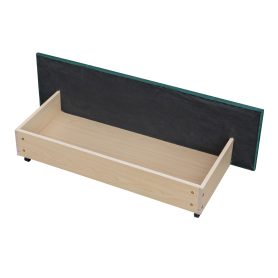 Upholstered Platform Bed With Stud Trim Headboard And Footboard And 4 Drawers