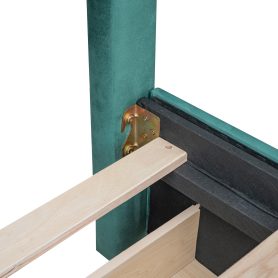 Upholstered Platform Bed With Stud Trim Headboard And Footboard And 4 Drawers