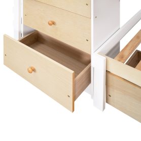 Twin Over Twin Loft Bunk Bed With Drawers And Ladder