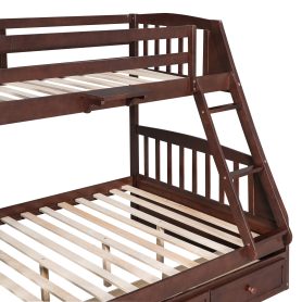Twin over Full Bunk Bed With Drawers, Ladder and Storage Staircase