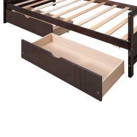 Wood Twin Size Daybed Bed With Two Drawers