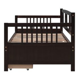 Wood Twin Size Daybed Bed With Two Drawers