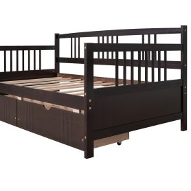 Wood Twin Size Daybed Bed With Two Drawers