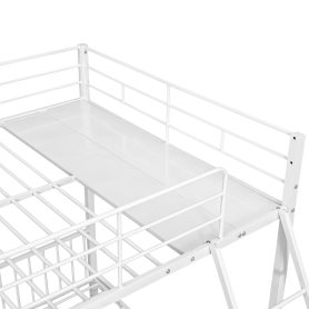 Metal Full Over Twin & Twin Bunk Bed With Drawers And Guardrails