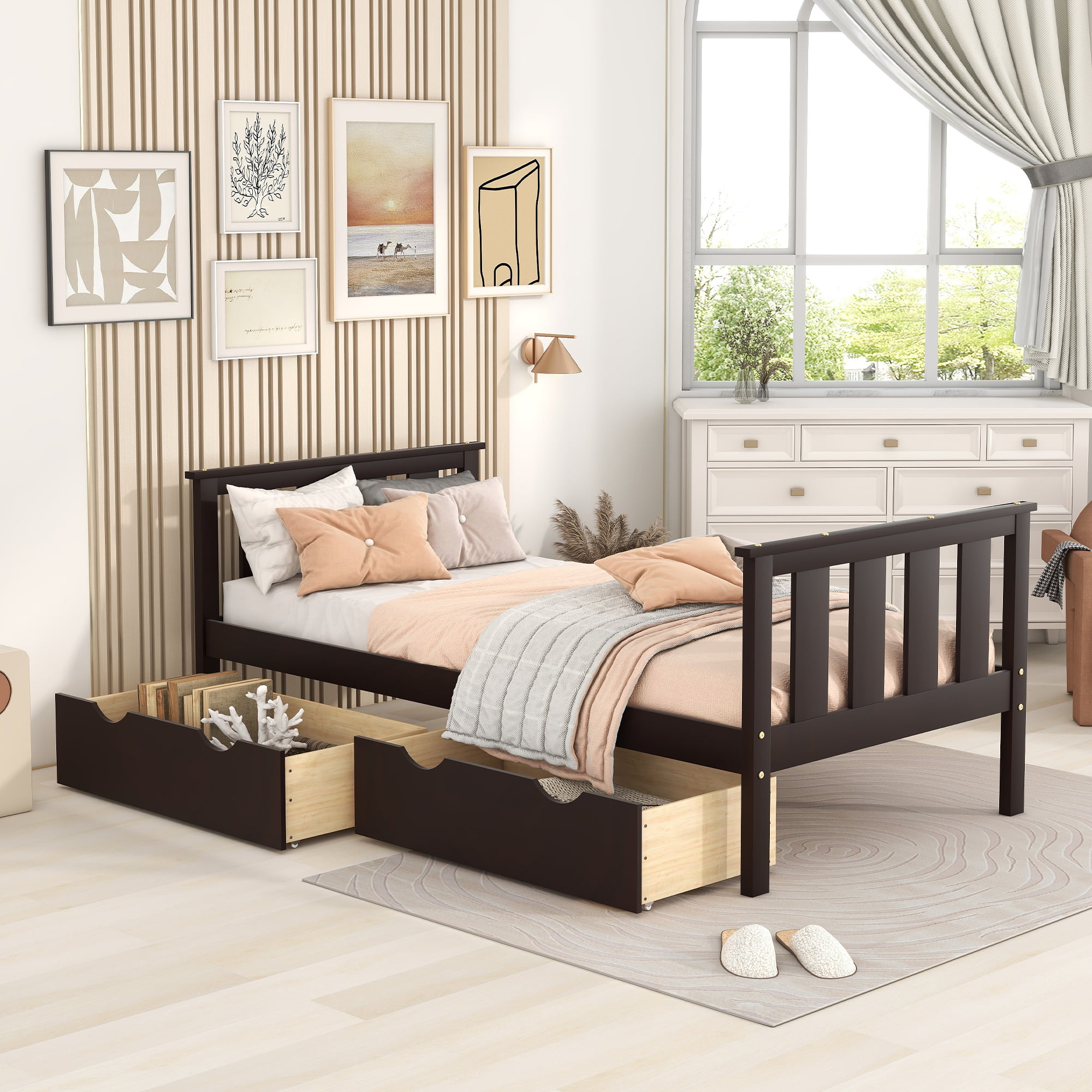 Assembly Instruction For W158068078 6 Wood Twin Size Platform Bed With Storage Drawers