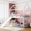 House Shaped Low Twin Over Twin Bunk Bed With Slide