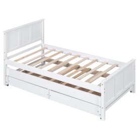 Twin Size Daybed With Trundle And 2 Drawers